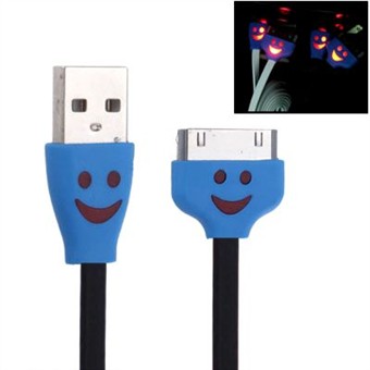 30 Pin with LYS USB Sync and Charging Cable (Black / Blue)