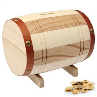 Piggy bank Wooden barrel