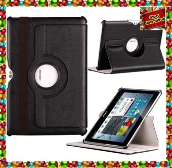360 Rotating Leather Cover for 10.1 (Black) Generation 1 & 2