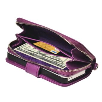 Lanyard zipper mega purse case 5 / 5S / SE - Purple