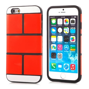 Brick square silicone cover for iPhone 5 / 5S / SE - Red Orange