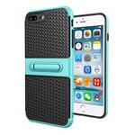 Vinyl plastic cover with shock absorbing silicone for iPhone 7 Plus / iPhone 8 Plus - Blue