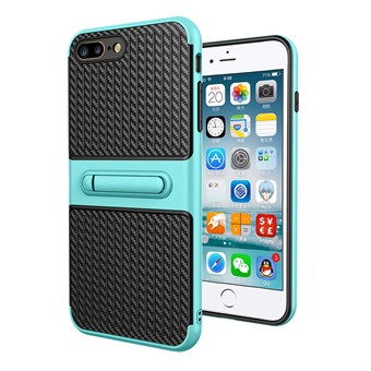 Vinyl plastic cover with shock absorbing silicone for iPhone 7 Plus / iPhone 8 Plus - Blue