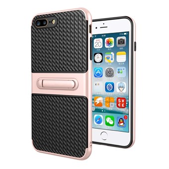 Vinyl plastic cover with shock absorbing silicone for iPhone 7 Plus / iPhone 8 Plus - Rose Gold