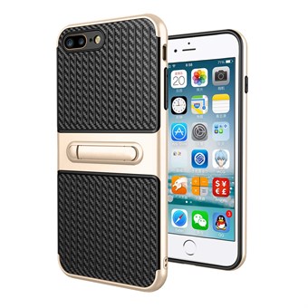 Vinyl plastic cover with shock absorbing silicone for iPhone 7 Plus / iPhone 8 Plus - Gold