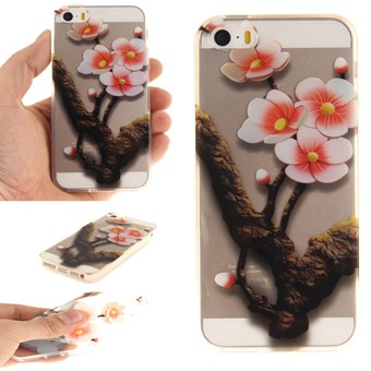 Modern art silicone cover for iPhone 5 / 5S / SE - Half Rose