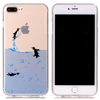 Designer motif silicone cover for iPhone 7 Plus / iPhone 8 Plus - penguin