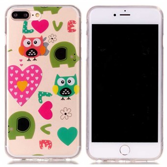 Designer motif silicone cover for iPhone 7 Plus / iPhone 8 Plus - Cute Love