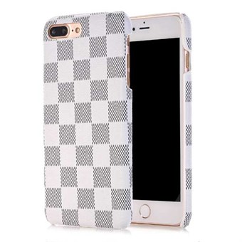 Checkered plastic cover for iPhone 7 Plus / iPhone 8 Plus - White / gray