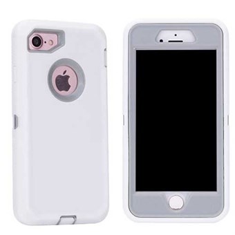 Cover all plastic / silicone cover for iPhone 7 / iPhone 8 - White gray