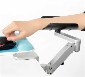 Aluminum ergonomic armrest for computer desk