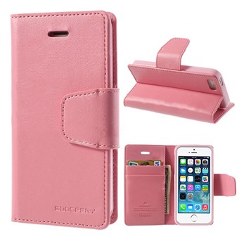 Goospery leather case with magnetic closure for iPhone 5 / 5S / SE - Pink