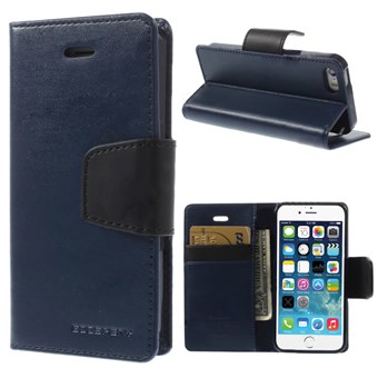 Goospery leather case with magnetic closure for iPhone 5 / 5S / SE - Dark Blue