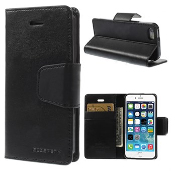 Goospery leather case with magnetic closure for iPhone 5 / 5S / SE - Black