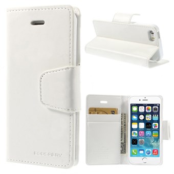 Goospery leather case with magnetic closure for iPhone 5 / 5S / SE - White