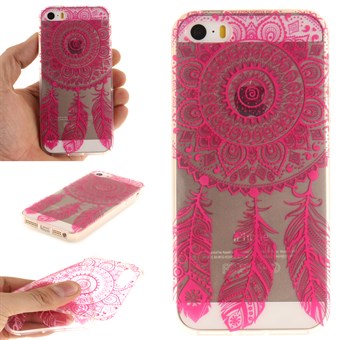 Modern art silicone cover for iPhone 5 / 5S / SE - Pink trim