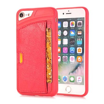 Smart card silicone cover for iPhone 7 / iPhone 8 - Red