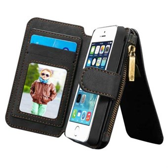 CaseMe Flip Wallet for iPhone 5 / 5S / SE - Black