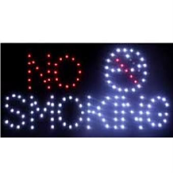 Sign with light - No Smoking
