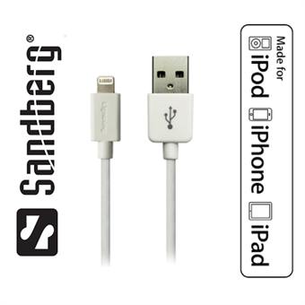 Lightning USB Cable for iPhone / iPad - From Sandberg