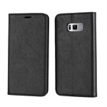 Skin Magnetic Case in PU Leather and TPU for Samsung Galaxy S8 Plus - Black