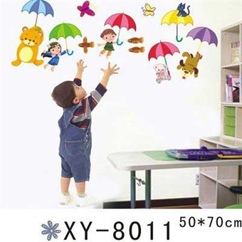 TipTop Wallstickers Vivid Animals and Colorized Umbrellas