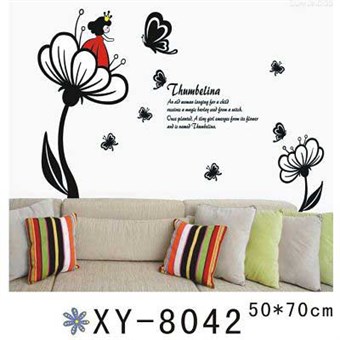 TipTop Wallstickers Black Flowers and Butterflies