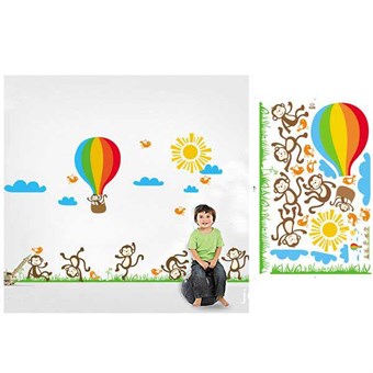 TipTop Wallstickers Hot-air Balloon and Monkeys Decoration