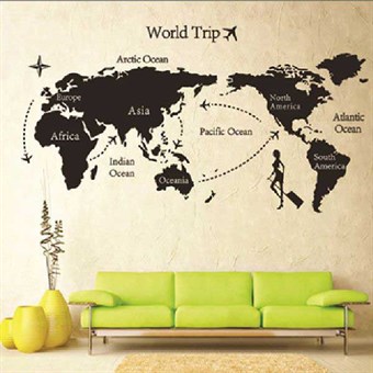 TipTop Wallstickers World Map Mural Decals