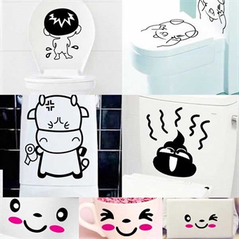 TipTop Wallstickers New Funny Cartoon Toilet