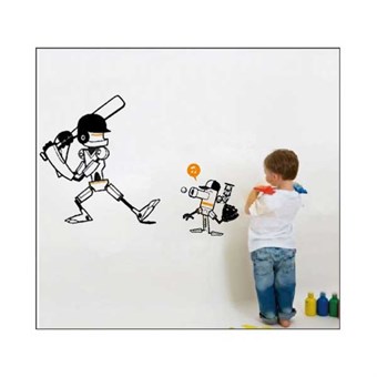 TipTop Wallstickers Robot Baseball Cartoon