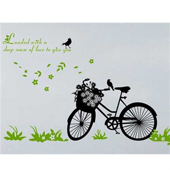 TipTop Wallstickers Black Bike Pattern