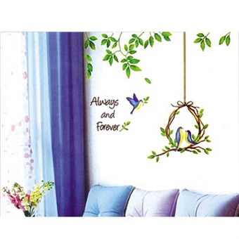 TipTop Wallstickers Oriole and Green Leaf Design Family Art Deco