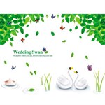 TipTop Wallstickers Romantic Wedding Swan Print