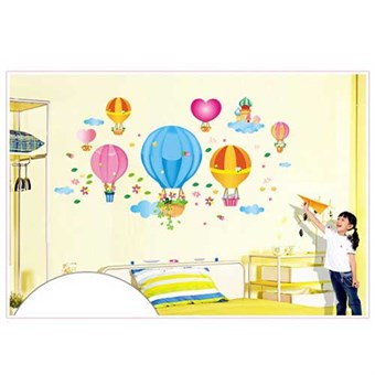 TipTop Wallstickers Colorful Cartoon Hot Air Balloon