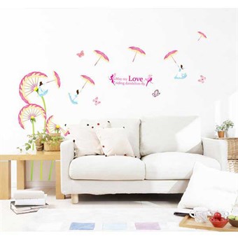 TipTop Wallstickers Colorized Dandelion Girl Design