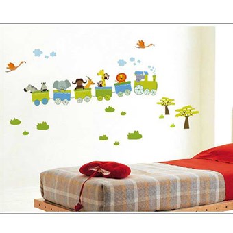 TipTop Wallstickers Animals and Train Cartoon