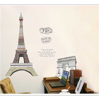 TipTop Wallstickers Eiffel Tower & Arc de Triumph Removable