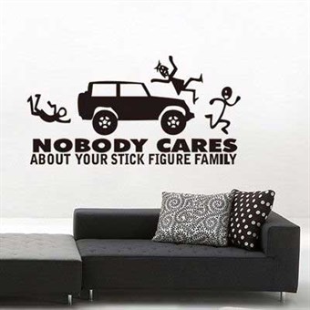 TipTop Wallstickers Funny Noboby Case Car Cartoon Design