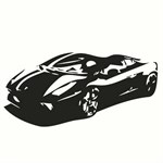 TipTop Wallstickers Black Car Design House Decoration