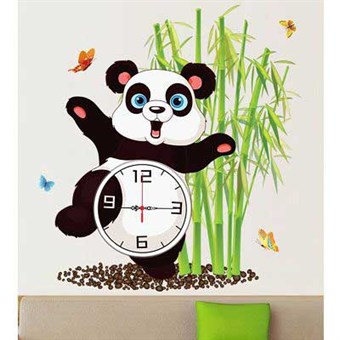 TipTop Wallstickers Cute Clock Panda