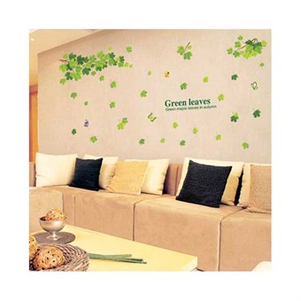 TipTop Wallstickers Green Maple Leaves in autumn Transparent