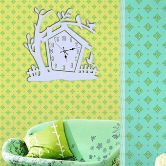 TipTop Wallstickers Bird Cage Clock Wall Stickers Polystyrene Mirror