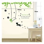 TipTop Wallstickers Funny Swing & Black Cat Design