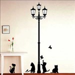 TipTop Wallstickers 50x70cm The Cats Under the Streetlights Design