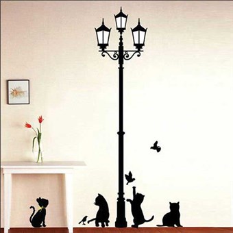 TipTop Wallstickers 50x70cm The Cats Under the Streetlights Design