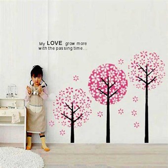 TipTop Wallstickers Three Blossomy Flowers Tree Pattern Removable