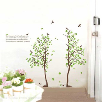 TipTop Wallstickers Green Knot Tree & Birds Pattern Removable