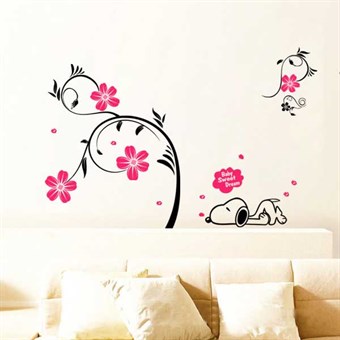 TipTop Wallstickers Flowers & Dogs Pattern