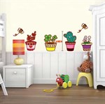 TipTop Wallstickers Potted Plant & Honeybee Pattern